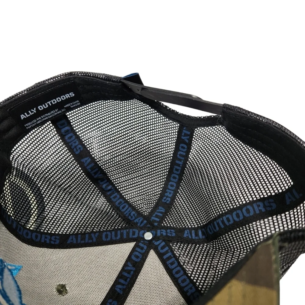Ally Outdoors NWT Camo Trucker 6 Panel Mesh Cap Hat OS